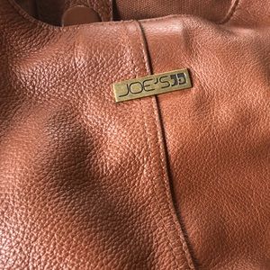 Cognac Brown pebbled leather shoulder bag